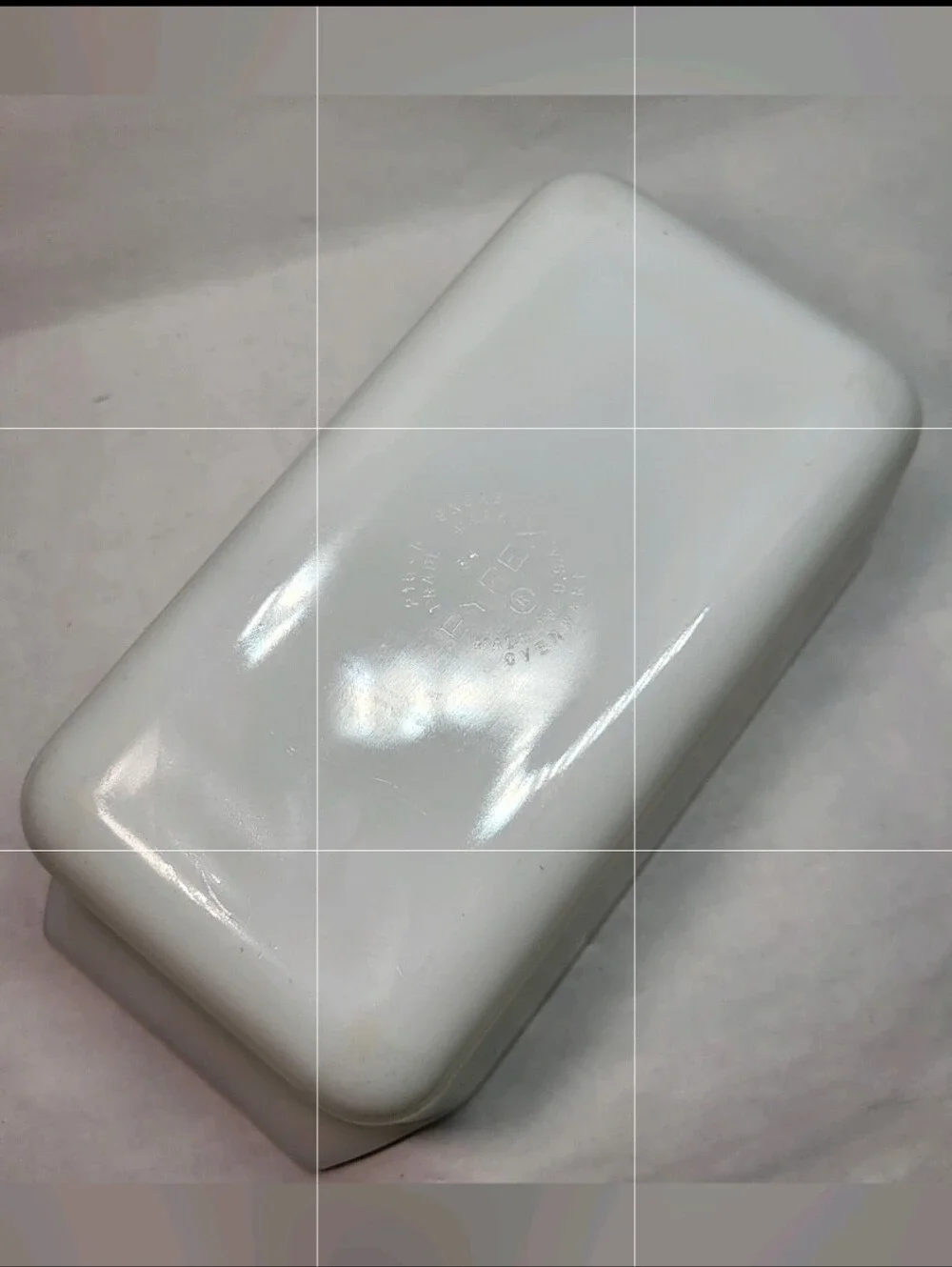 PYREX Opal White Loaf PAN 9x5x3 Ovenware 215-B Milk Glass Baking Dish w/ Handles